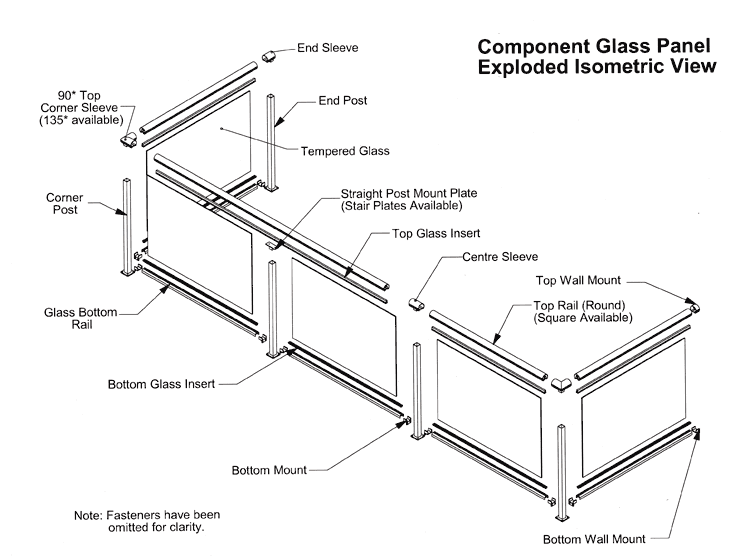 Glass System Isometric Drawing