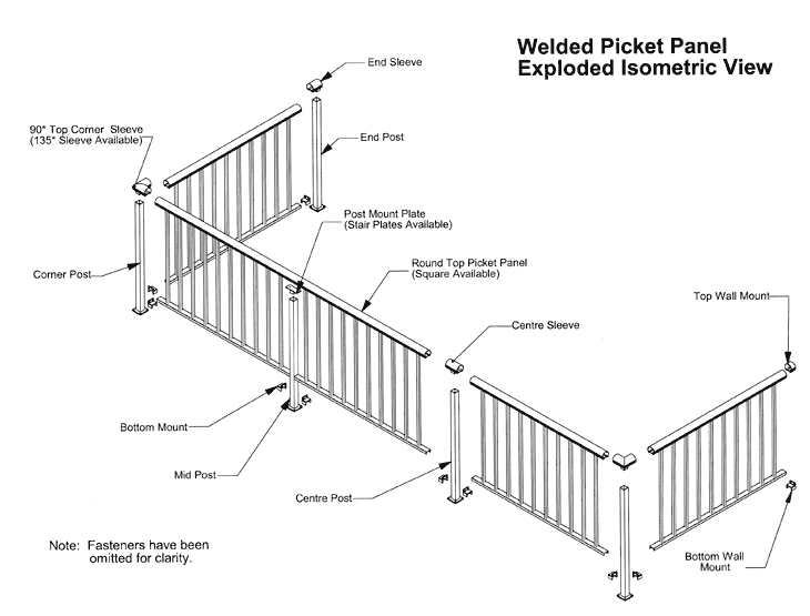 Welded Picket Isometric Drawing