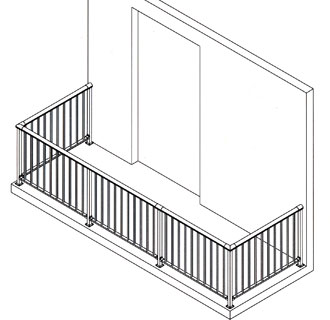welded aluminum picket balcony rail