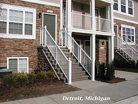 Aluminum Step Rails on Residential Building